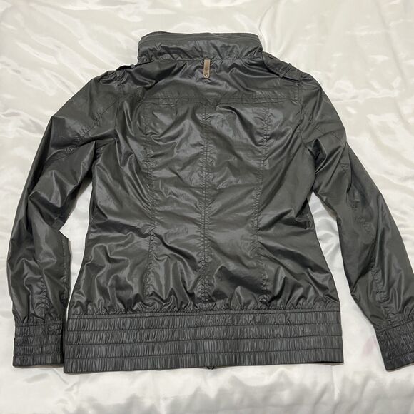 Mackage Dexter Packaway Hooded Windbreaker Bomber Jacket Gray Sz Youth L Kids - Picture 8 of 12